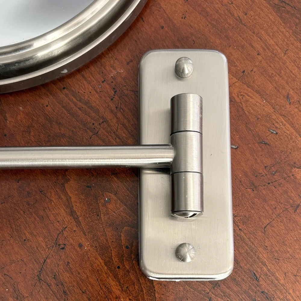 Adjustable Wall-Mounted Vanity Mirror in Silver Finish